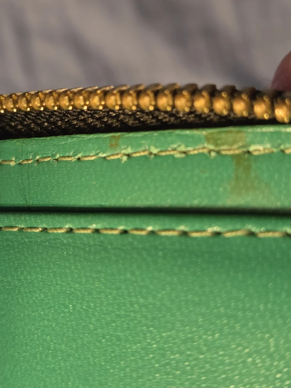 Clare V Black Leather Zip Wallet with Gold Hardware